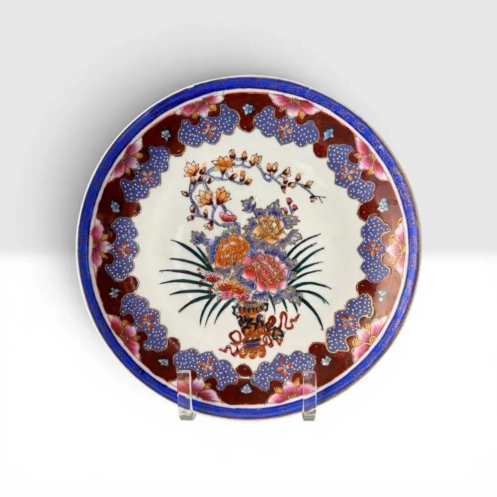 Antique 19th C Japanese Imari Porcelain Plate Floral 10